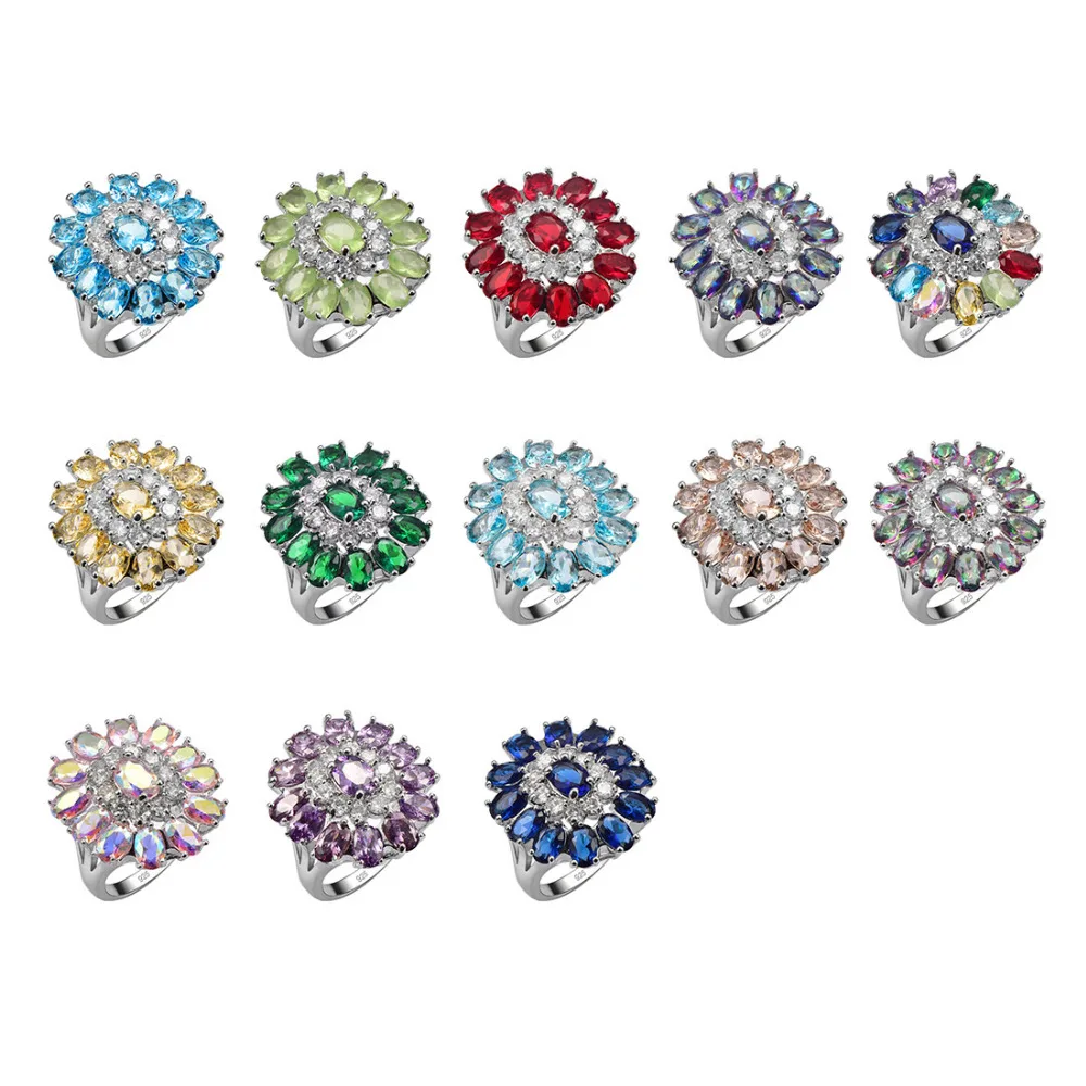 Кольцо из серебра 925 пробы с радужным розовым кристаллом|jewelry porcelain|jewelry shapesjewelry