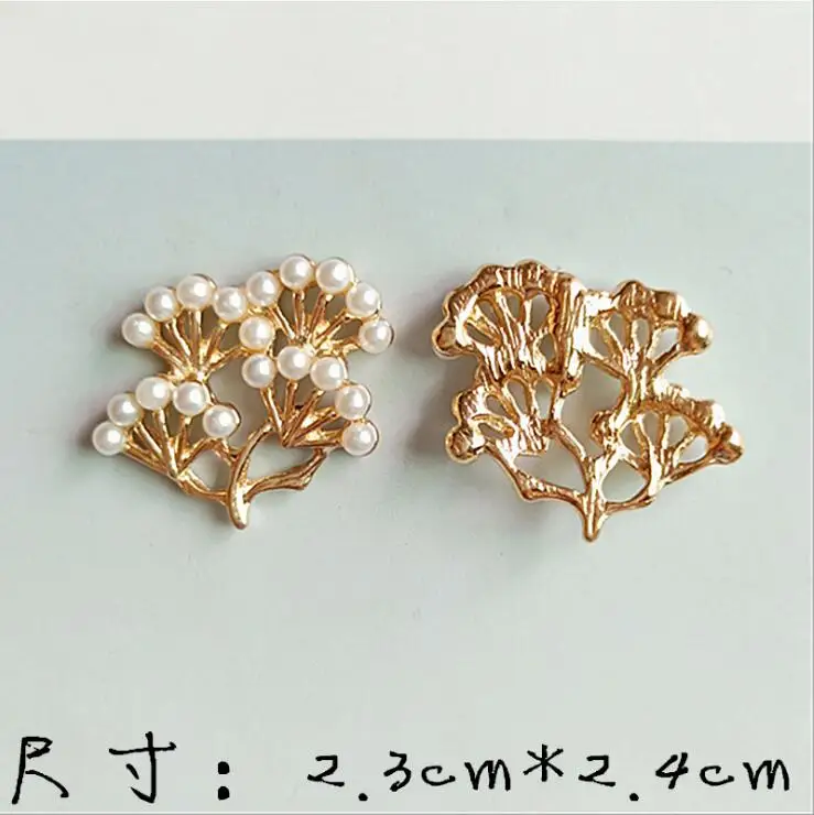 gold right 10 шт./лот сосновый лист бусины сплав отделка декором аксессуары diy ремесло поставщиков - Цвет: gold right