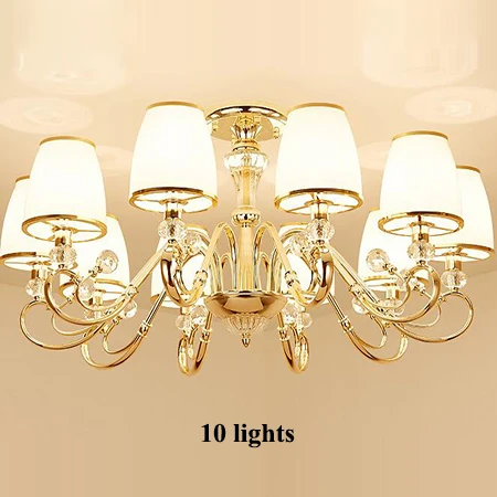 10 lights Современная блестящая золотистая металлическая светодиодная осветительная хрустальная люстра стеклянная столовая подвесные люстры со светодиодами свет спальня подвесные светильники - Цвет абажура: 10 lights