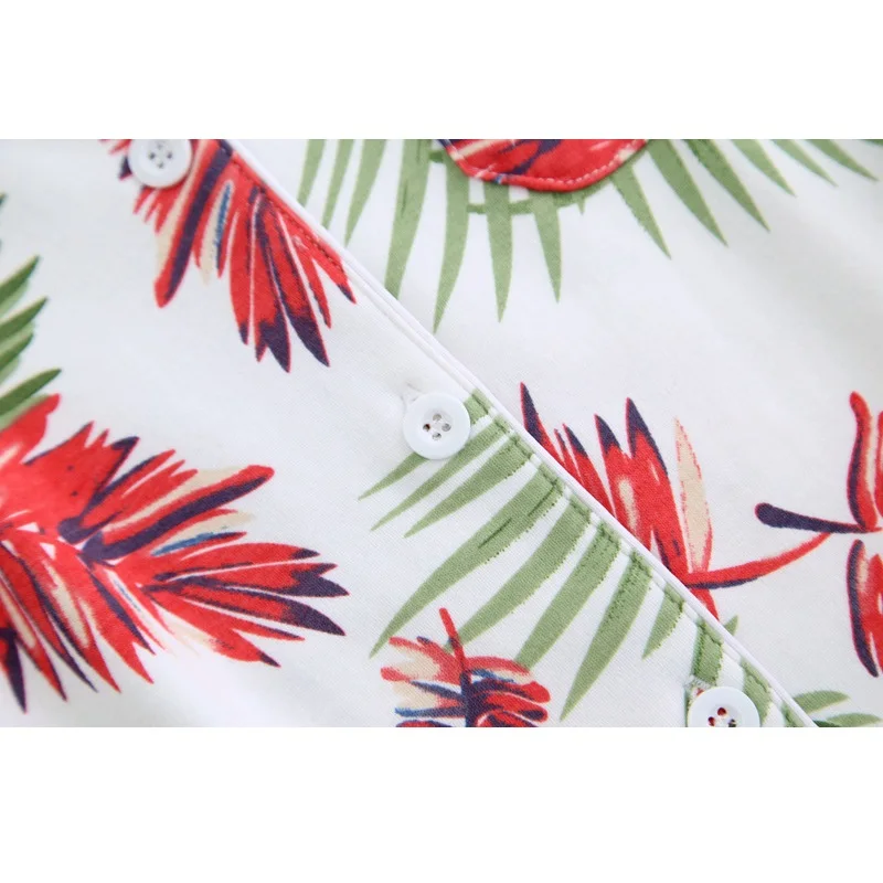 Женская трикотажная пижама из чесаного хлопка с длинным рукавом весна-осень |