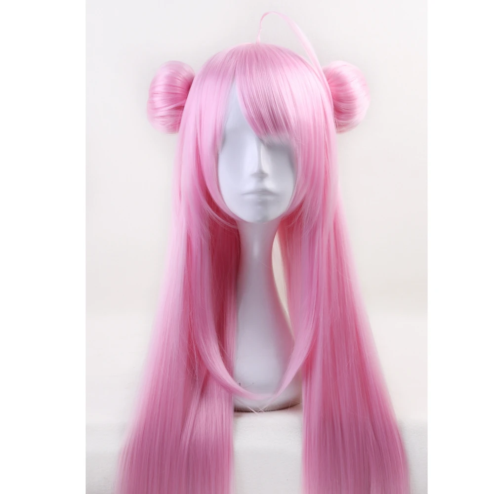 100 см аниме Happy Sugar Life Matsuzaka Satou прямой длинный розовый парик с булочками