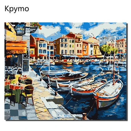 VA-0389 Kpymo DIY PBN Arcylic живопись по номерам зима на холсте в рамке настенные картины искусство для гостиной украшение дома VA-0461 - Цвет: VA-0389