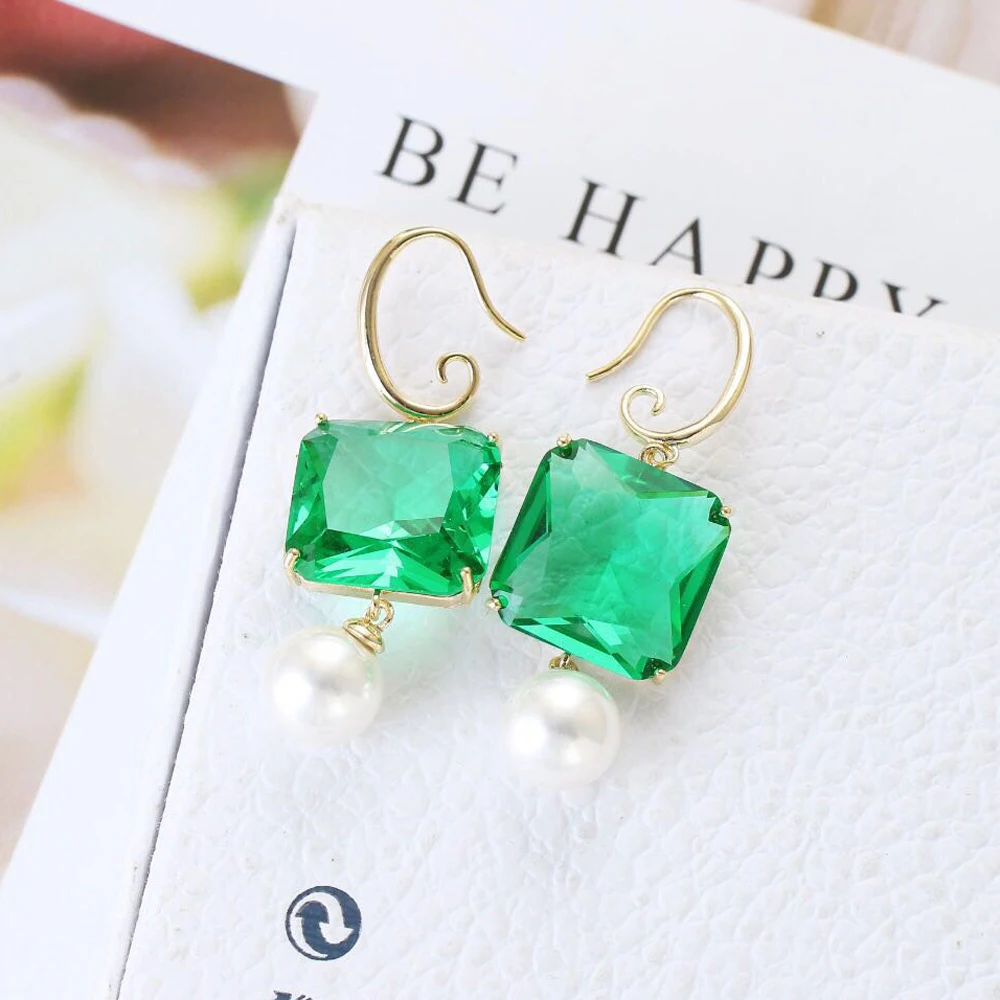 HIBRIDE новое поступление AAA CZ серьги капли для женщин квадратной формы ювелирные