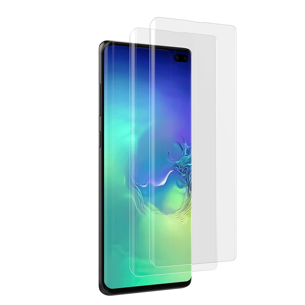 Защита экрана с разблокировкой отпечатков пальцев для Samsung Galaxy S10, УФ-пленка, полное покрытие для S10+ S10 5G, закаленное стекло
