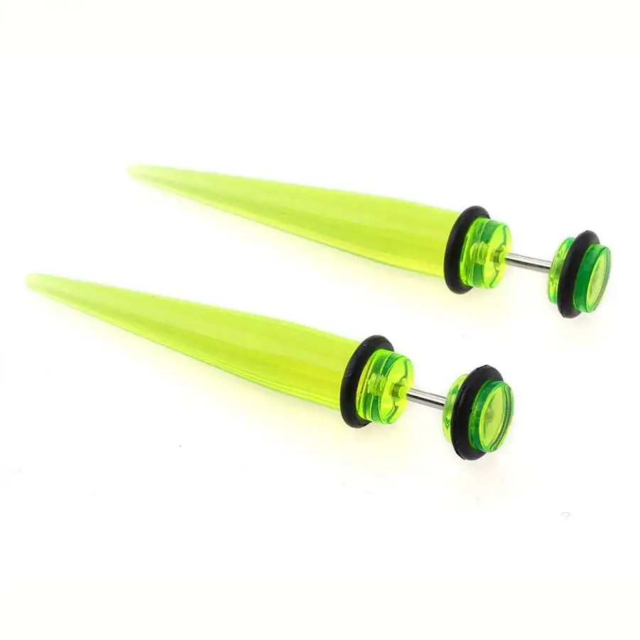 A 2 шт Панк для мужчин и женщин Поддельные беруши конусные датчики расширитель носилки пирсинг серьги ювелирные изделия искусственная перегородка Tragu пирсинг Bijoux - Окраска металла: A