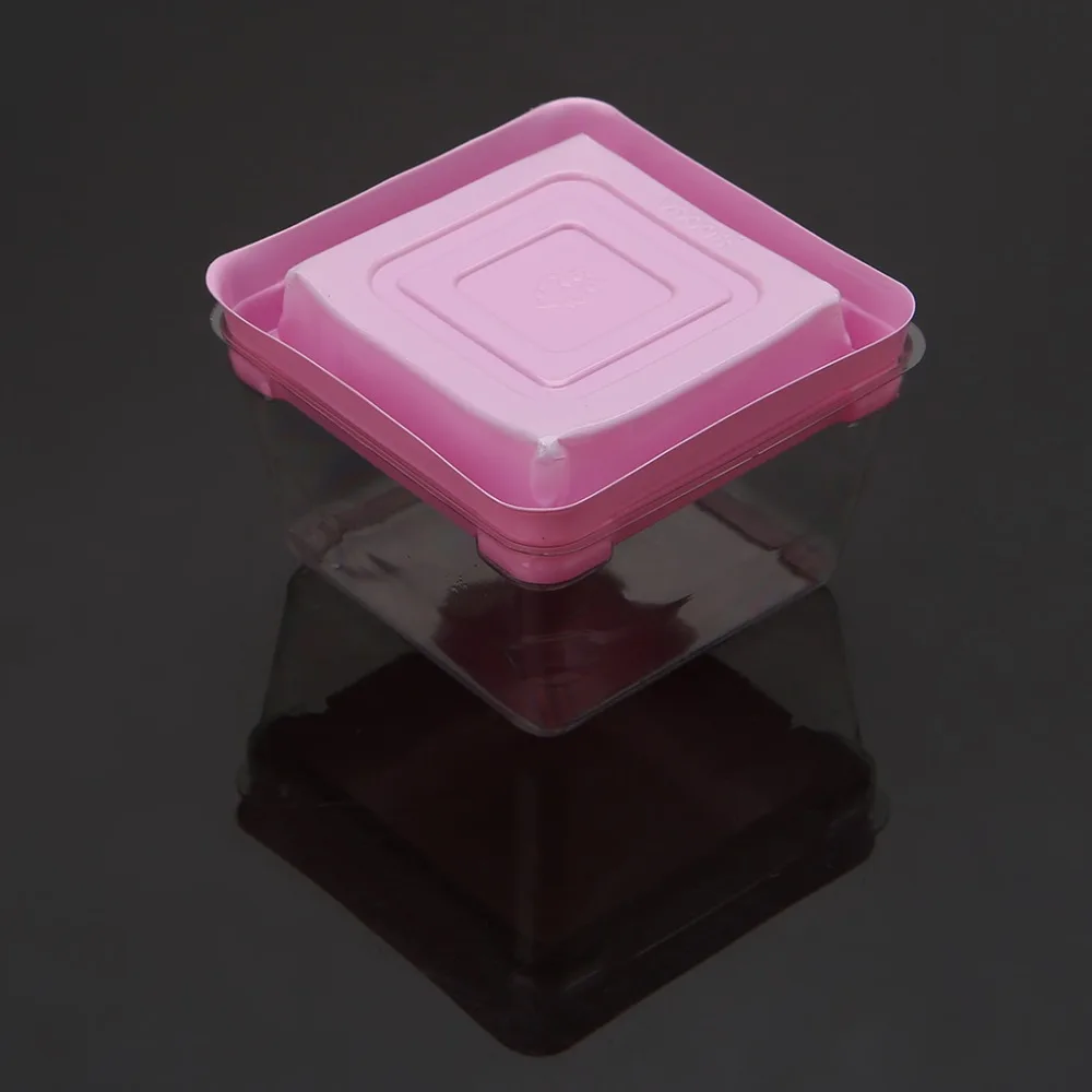 

50g Square Moon Cake Trays Mooncake Packaging Box Container Holder With Covers Plastic Moon Cake Boxes 50 Sets