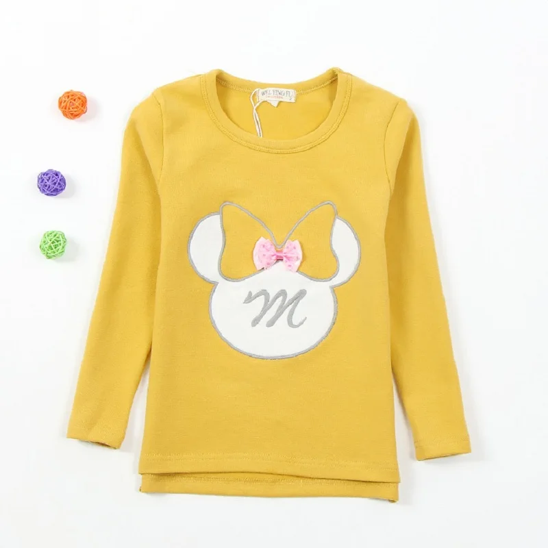 Весна осень Новое поступление свитер из 100% хлопка с бантом для девочек Moleton Meninas