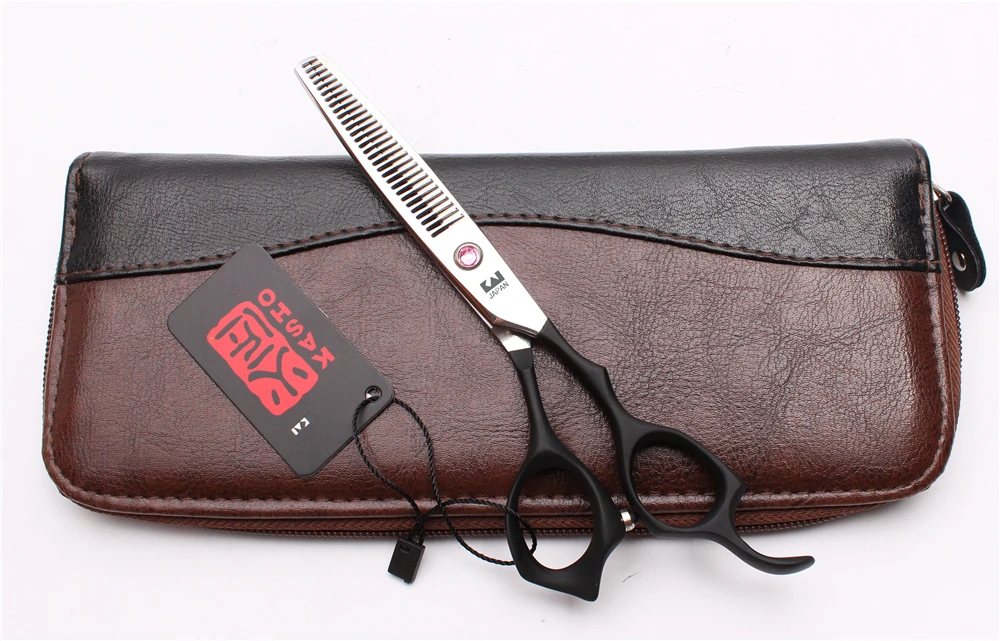 H1024 6 &quot16 см GEM JP 440C Kasho черный Профессиональный Парикмахерские ножницы для резки и