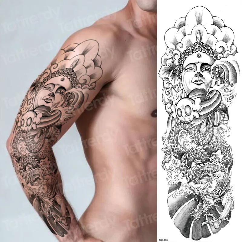 large arm sleeve tattoo waterproof sexy tattoo for women girls body stickers bikini temporary wing tattoos black big size water