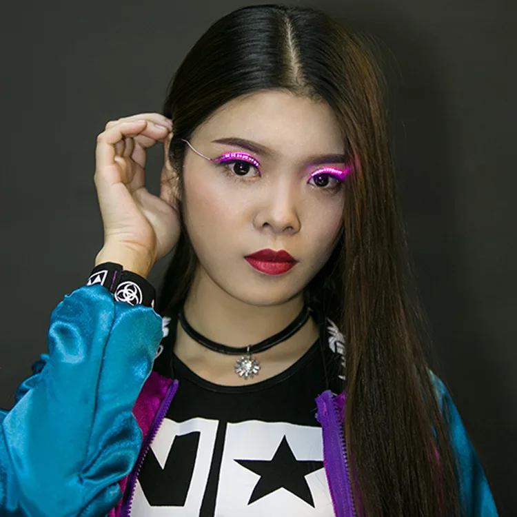 Светодиодные накладные ресницы длинные макияж черные Nautral ручная работа для