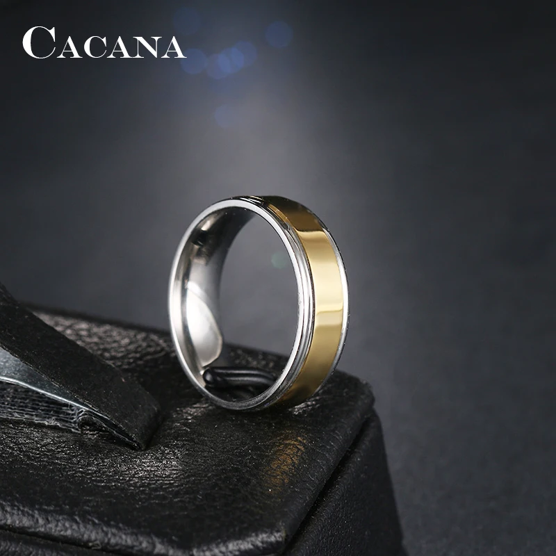 Кольца CACANA из нержавеющей стали для женщин Трендовое кольцо свадьбы
