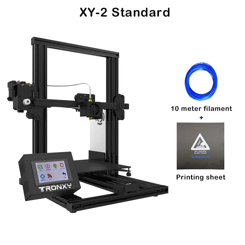 TRONXY Горячая 3d принтер XY-2 полностью алюминиевый Простая установка DIY комплект с 3,5 дюймовым цветным сенсорным экраном из России