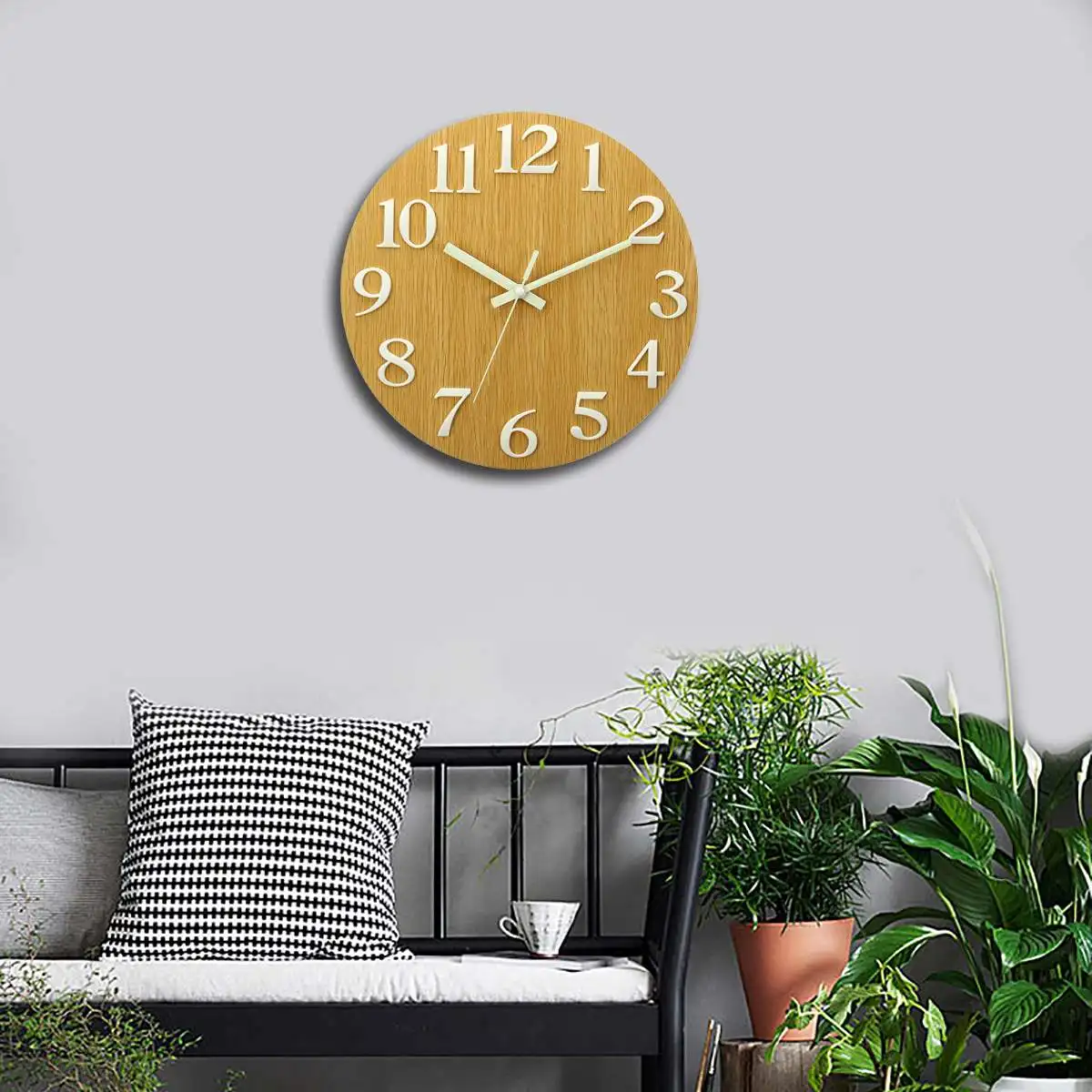 12 Inch Silent Luminous Wall Clocks Glow in Dark Modern 3D Decor Home Living Room Bedroom Quartz Wall Hanging Clock