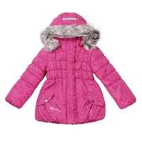 winter girls jacket 3 6y boys ski suit jacket kids sport warm coats cotton polyester top soft fur collar hooded muumi pink