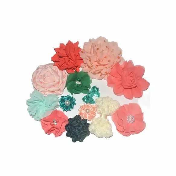 DIY Baby Kids Headband Making Kit Blue Pink Red Flower Headwear Vintage Floral Hairbands Party Gift Accessories |