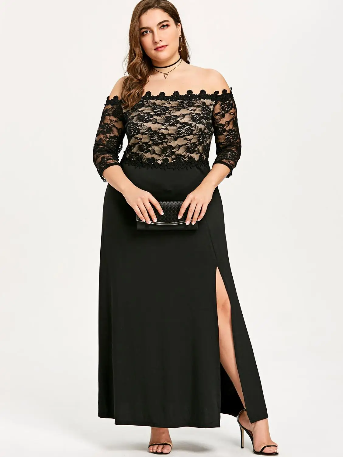 Robe De Soiree сексуальное кружевное вечернее платье большого размера длинное 2019
