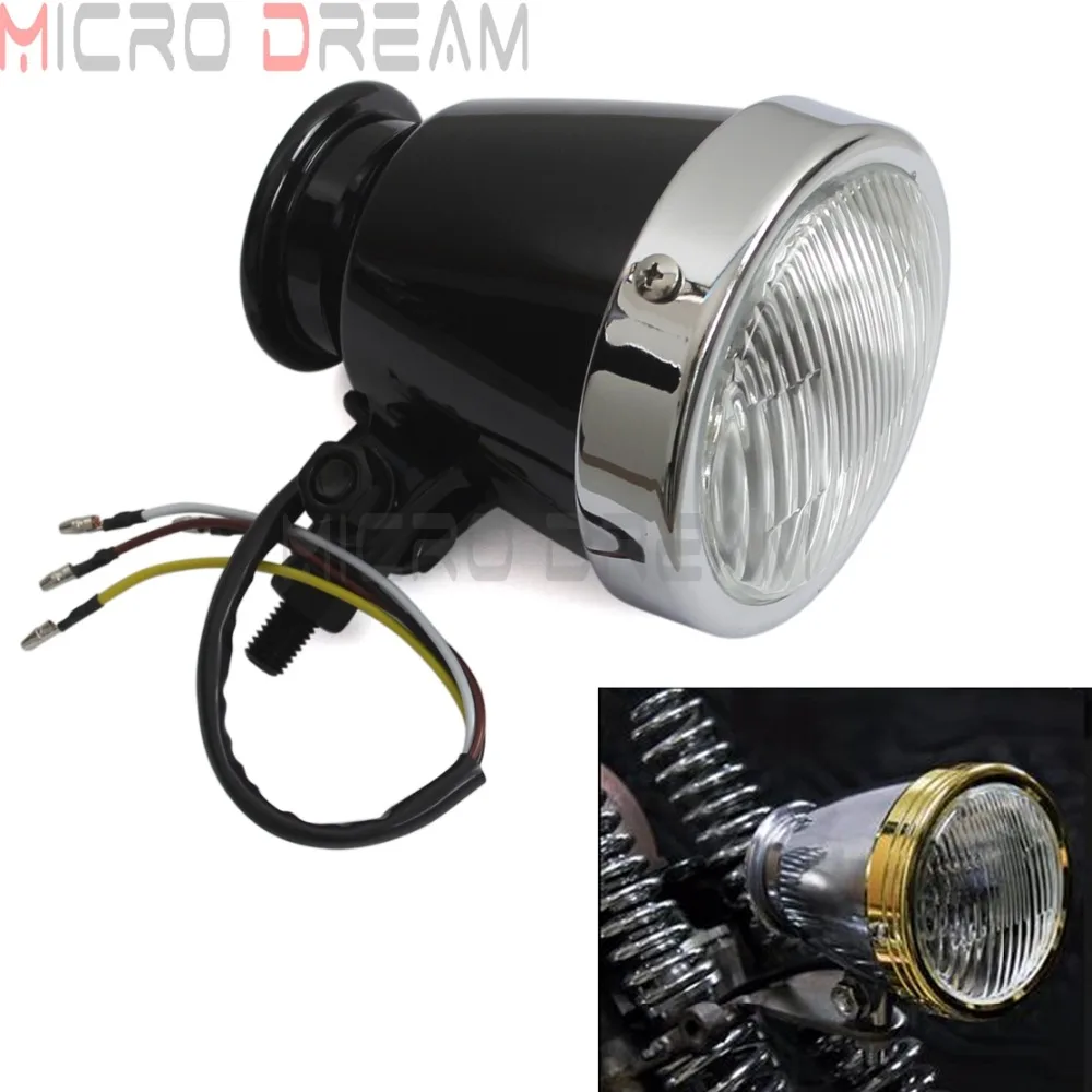 4 ''Старая школа Винтаж фары кафе гонщик дальнего/ближнего света освещения 12в