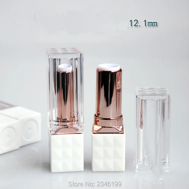 Белая Квадратная трубка для ПОМАДЫ 3 5 мл пустая прозрачная пластиковая крышка