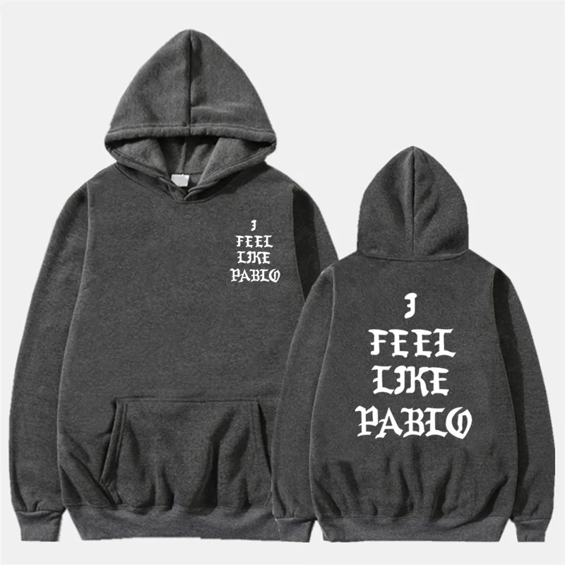 17 Dark gray I Feel Like Pablo с принтом красных букв, мужские толстовки, свитшоты в стиле хип-хоп, мужская и женская уличная одежда, флисовый пуловер, топы - Цвет: 17 Dark gray