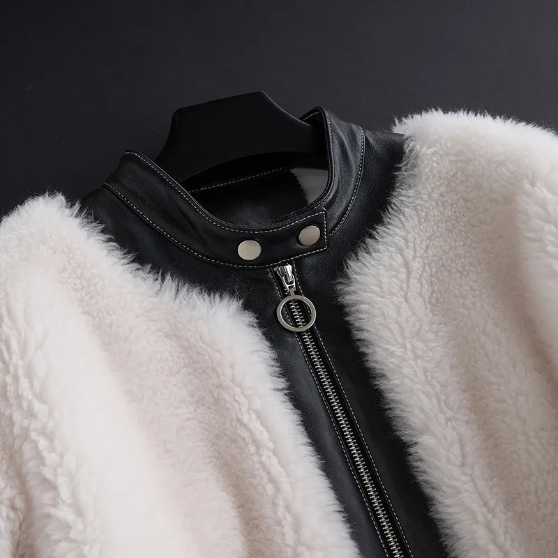 TWOTWINSTYLE пальто из искусственной кожи женский молния и пуговицы свободные Фонари с