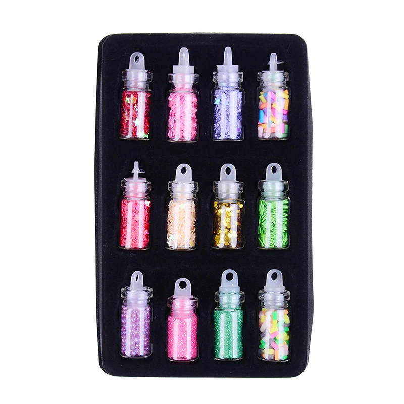 1 набор случайный наполнитель с блестками Прозрачный/пушистый полимерный слайм