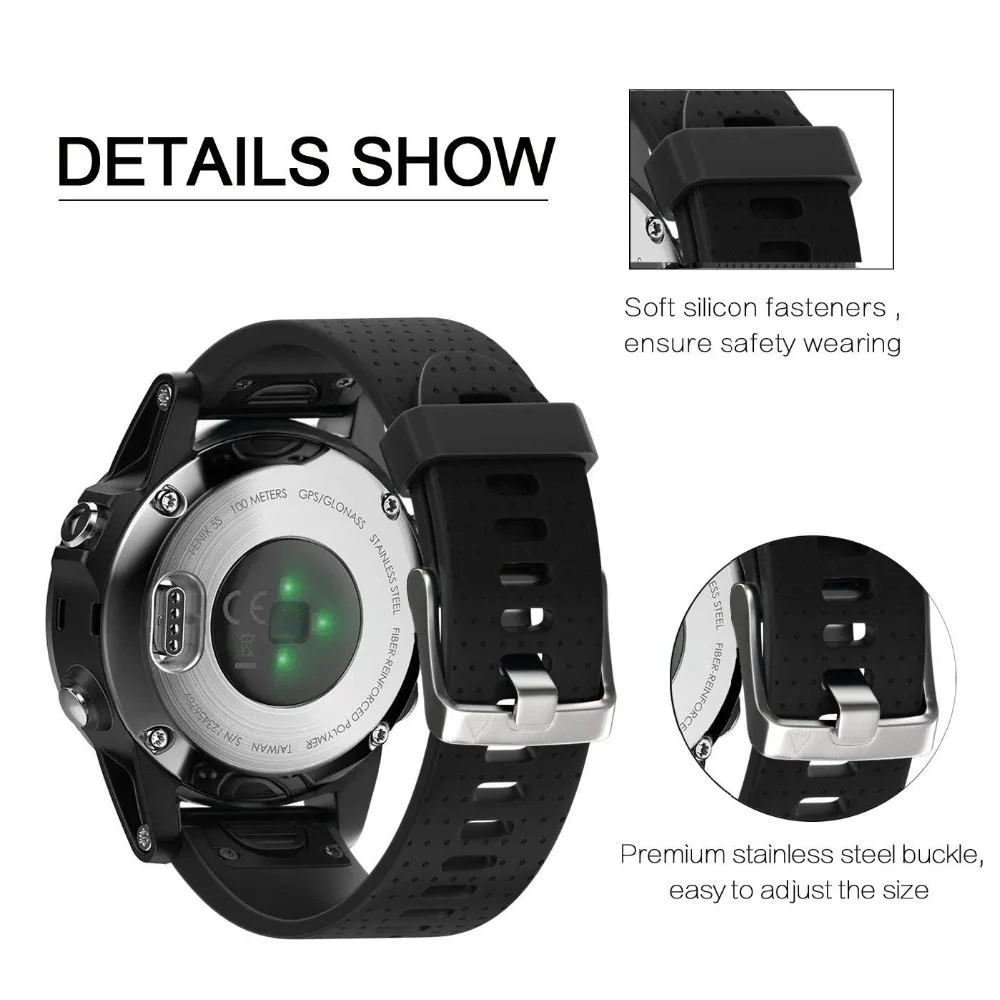 Tschick для наручных gps часов Garmin Fenix 5S полосы 20 мм Quick Fit замена силиконовые