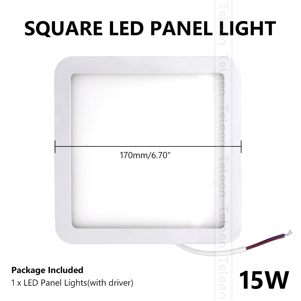 Square 15W Светодиодный светильник 6 Вт, 8 Вт, 15 Вт, 20 Вт, 220 В, 110 В, Потолочный встраиваемый светильник, Круглый квадратный светодиодный панельный светильник - Цвет корпуса: Square 15W