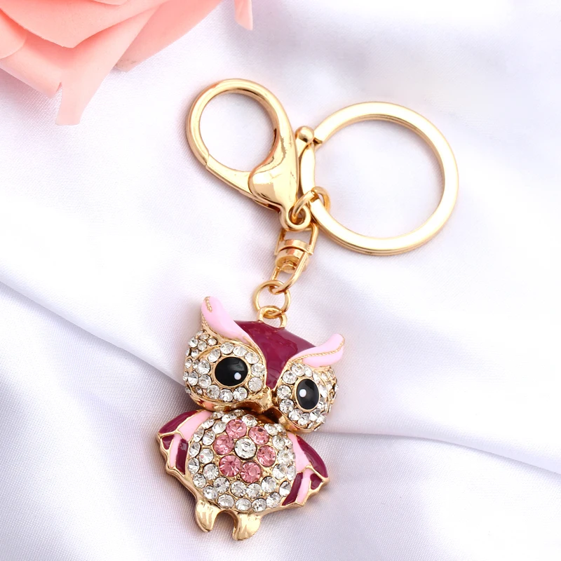Новая цепочка для ключей кристальная сова брелок форма дешево оптовая продажа
