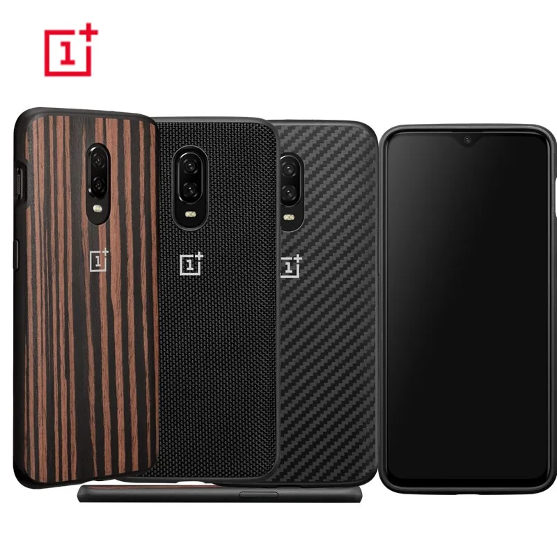OnePlus 6T Case Cover Official Kevlar Ebony Nylon Bumper Protective One Plus Original Genuine 1 6t Shockproof |