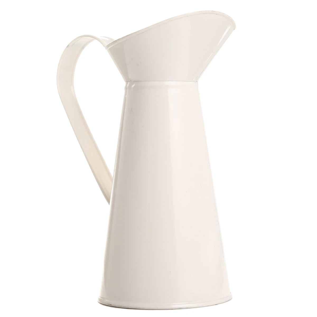 

Vintage Flower Vase Tall Metal Shabby Chic Cream Vase Enamel Pitcher Jug For Party Wedding Home Decor