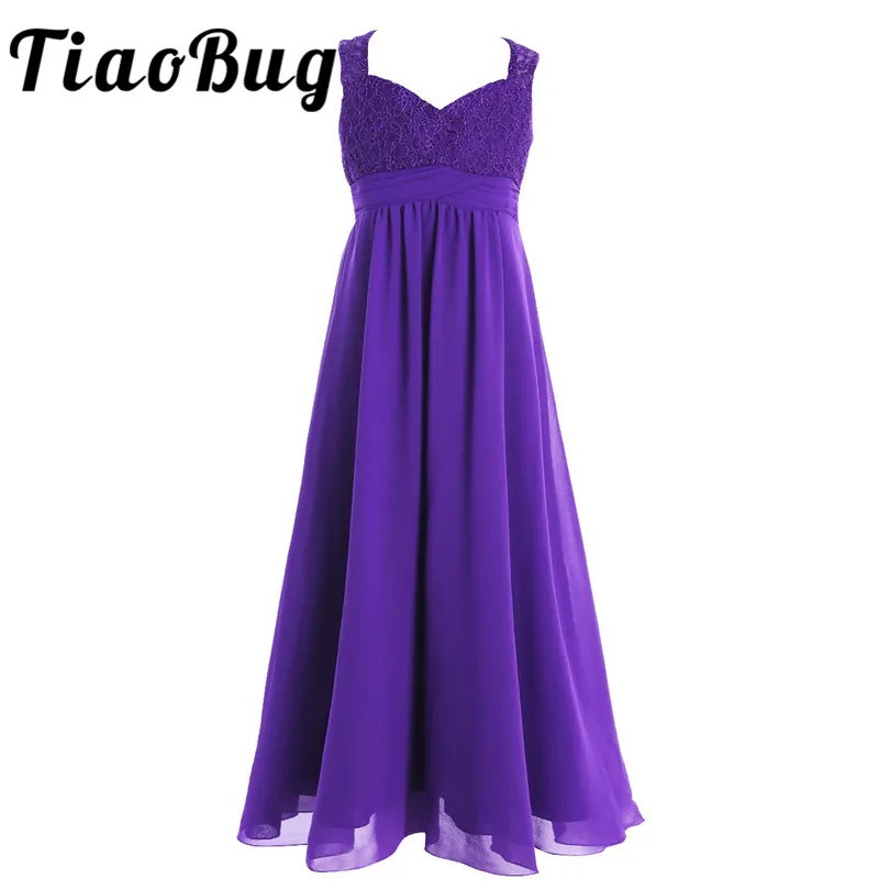 Платье из Шифона для девочек подростков цельнокроеное фатиновое Кружевное