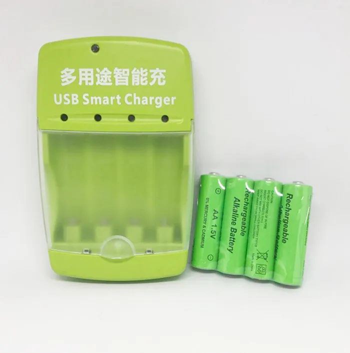 Cncool 4 шт новый бренд щелочной аккумуляторной батареи 1 5 в AA 3000 мАч + USB Смарт