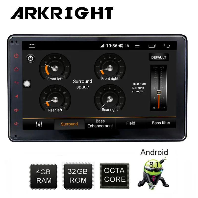 Универсальный автомобильный радиоприемник ARKRIGHT 7 дюймов 1 Din 4 + 32 ГБ Android 8