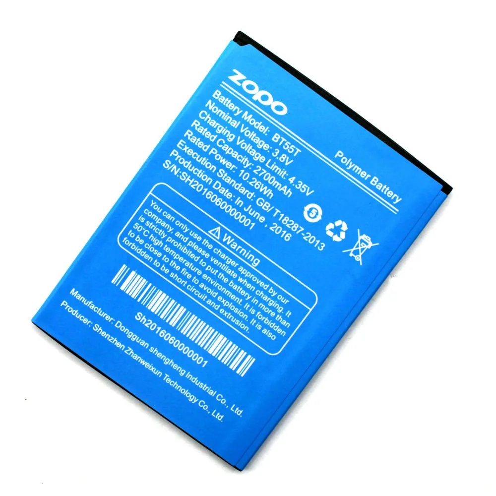 Новый аккумулятор BT55T 2700 мАч для замены телефона ZOPO ZP999 ZP998 ZP3X ZP9520 ZP9530 | Мобильные