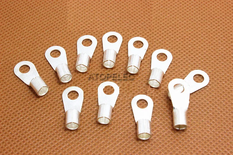 1 шт. 4 кольцевой обжимной посеребренный латунный клеммный соединитель для 12AWG 11AWG