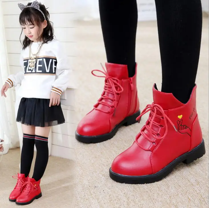 Ботинки для девочек большого размера детские зимние ботинки из искусственной