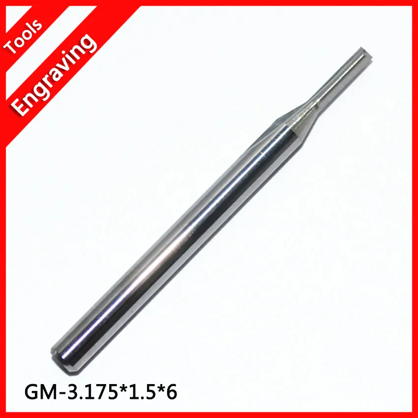 

3.175*1.5*5mm 2 Straight Flutes Milling Cutters, CNC Cutting Tools, Carbide Router Bits