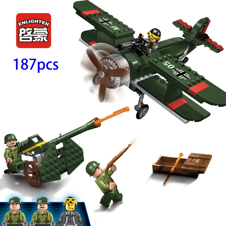 Просветите 187 шт. Военная Униформа планер истребитель Алмаз Мини Строительные