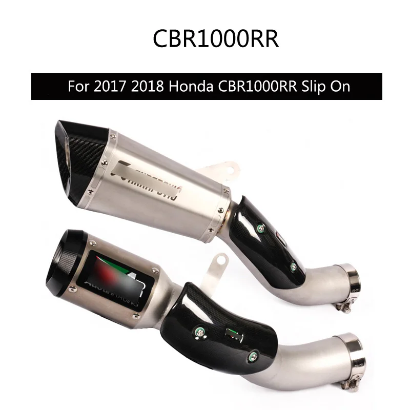 Выхлопная труба без шнуровки для Honda CBR1000RR 2017 2018 выхлопная мотоцикла глушителя со