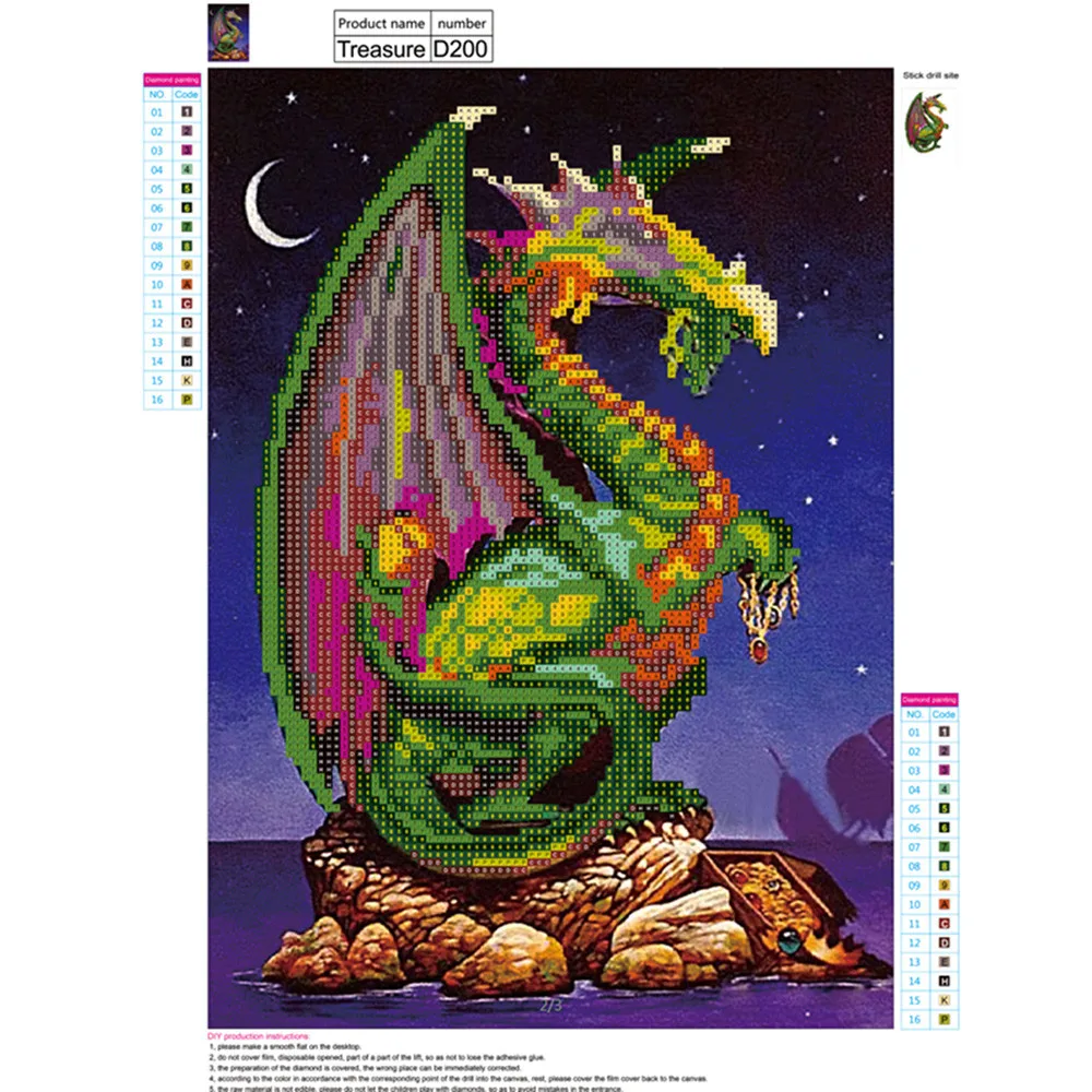 Алмазная живопись 5D Dragon Pasted DIY Стразы|Наклейки на стену| |