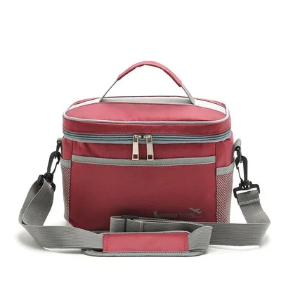 wine red 7L качество утолщаются Оксфорд Изолированные тепловой еды 3 цвета Портативный Пикник сумка-холодильник - Цвет: wine red