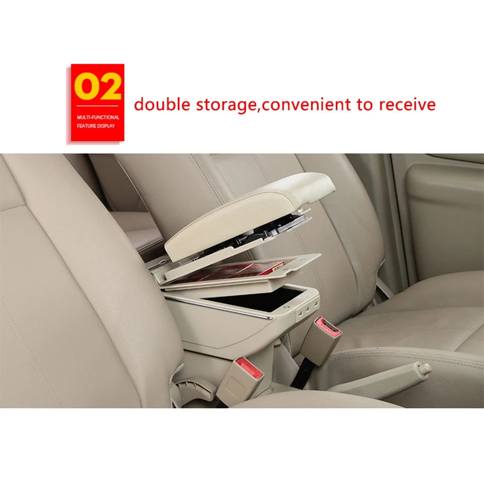 Car Modification Movable Center Console Armrest Box For Seat Leon Lbiza Skoda Octavia a5 A7 2 Rapid Kodiaq Hyundai Solaris