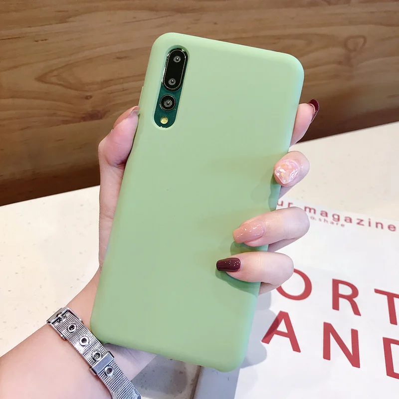 Светло-зеленый Чехол для huawei P20, мягкий жидкий силиконовый чехол из микрофибры, внутренний чехол P20 Pro, чехол для huawei P20 Lite, чехол для телефона s, Модный чехол - Цвет: Светло-зеленый