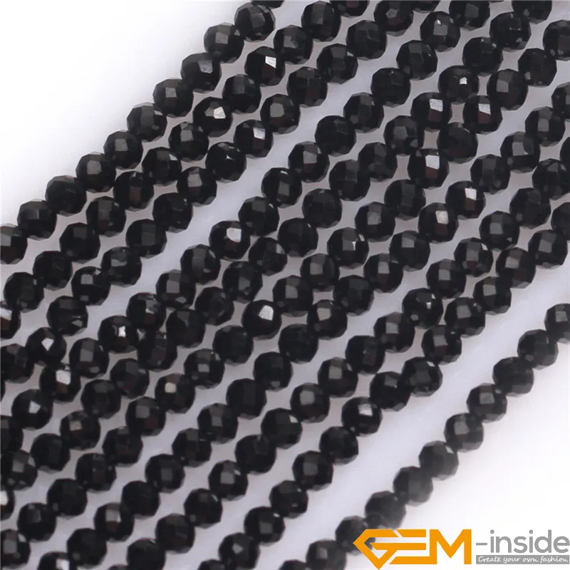 2 мм AAA граненые каменные бусины выбор: перидот разделитель черный позвоночник l