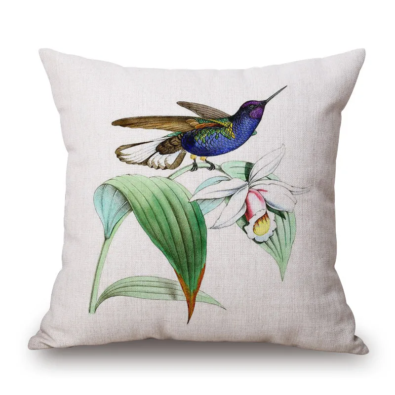 Новое Цветочное платье с птичками дизайн Повседневное Стиль диван-Подушка Чехол