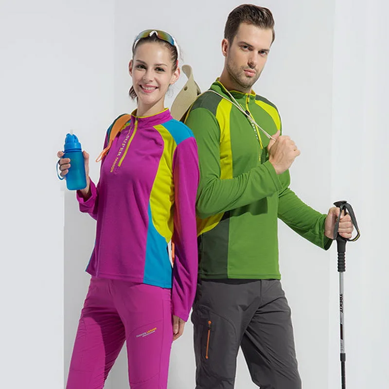 Эластичная дышащая быстросохнущая походная футболка с защитой от УФ лучей для