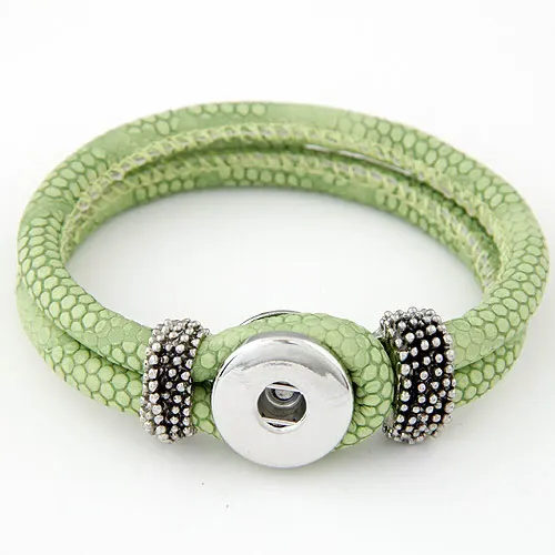 Модные Очаровательные Розовый Pu кожаный шнур браслеты кнопки браслет для