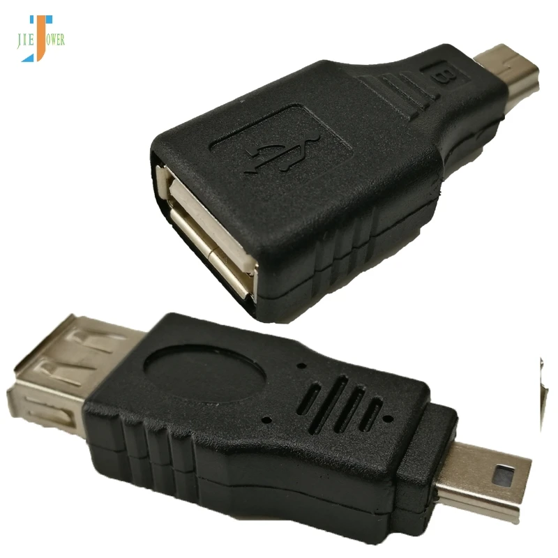 

500pcs/lot High Quality USB 2.0 A Female To Mini USB B 5Pin Male Plug OTG Host Adapter for Cell phone Tablet Black