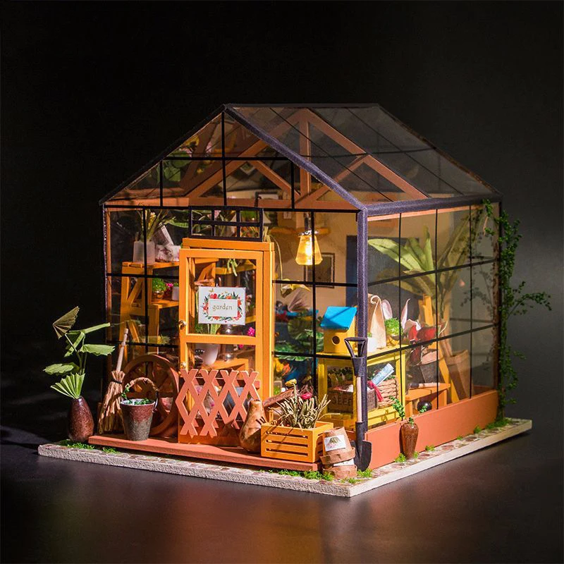 If State Diy Hut Ручная сборка креативная игрушка художественный дом Кэти Цветочная