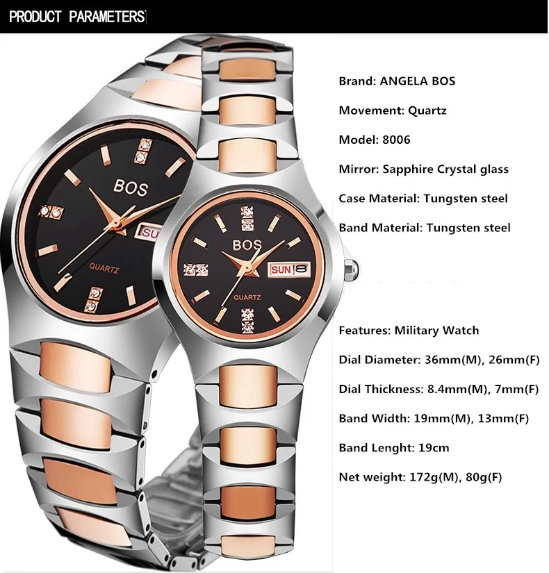 Час Анжела BOS Роскошные брендовые Вольфрам Сталь Стразы Сапфир кварцевые часы с